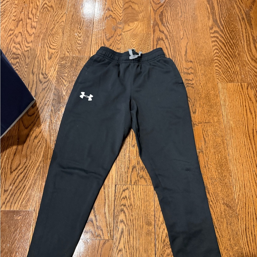 Under Armour Kids Black Jogger Sweatpants with White Logo